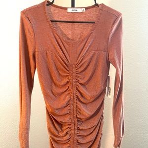 Just fab rose and silver ruched dress